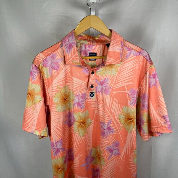 Con.Struct Quick Dry Short Sleeve Floral Print Golf Polo Men's Size XL - Picture 1 of 6